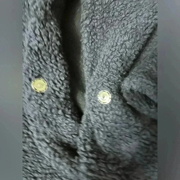 Iro Faux Shearling Piacie Jacket Oversized Navy Snap Front Heavy Pockets Size 34 - Picture 7 of 12